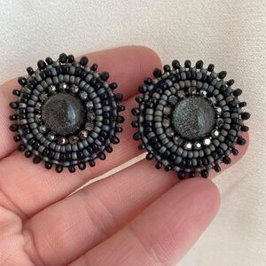 Gray beaded earrings
